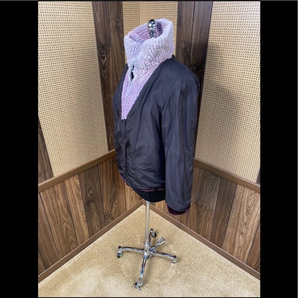 JEAN CRISAN FOURRURE MADE IN CANADA DYED PURPLE OMBRE SHEARED BEAVER FUR JACKET - Picture 9 of 9